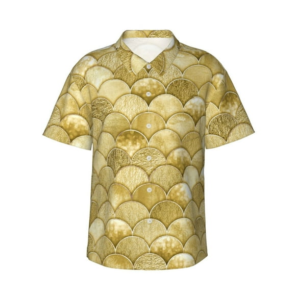Saiise Mermaid Fish Scale Print Hawaiian Shirt for Men,Personalized Funny Men's and Women's face Hawaiian Shirts for Men Short Sleeve,Large