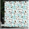 thumbnail image 4 of Ambesonne Whales Shower Curtain, Jellyfish Whale Underwater, 69"Wx84"L, Seafoam and Dark Cocoa, 4 of 5