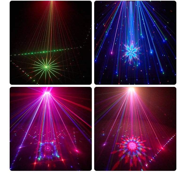 Party Lights DJ Disco Lights, 3D Effect Sound Sensing Laser Flash Stage Projector Home Show Christmas Halloween Party Birthday Decorations Club KTV Bar Karaoke Dance