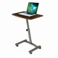 thumbnail image 2 of Airlift Height-Adjustable Mobile Laptop Desk Cart, Walnut, 2 of 11