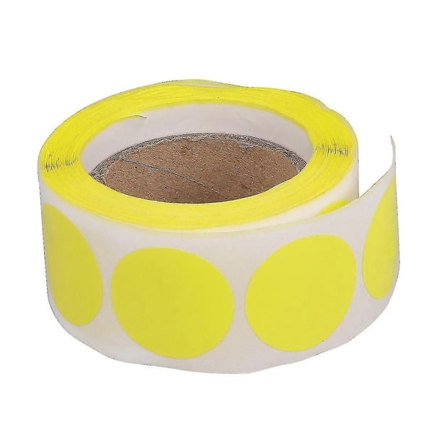 500 unidades por rollo de pegatinas redondas adhesivas para manualidades, etiquetas de papel, pegatinas de regalo (amarillas)