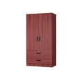 thumbnail image 4 of Woodpeckers Furniture And Mattress 2-Door Closet with 2-Drawers (Mahogany), 4 of 7