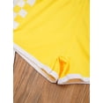 thumbnail image 7 of TiaoBug Kids Girls Cotton Shorts Contrast Color Plaid Cycling Yoga Running Shorts Summer Hot Pants Yellow 120, 7 of 7