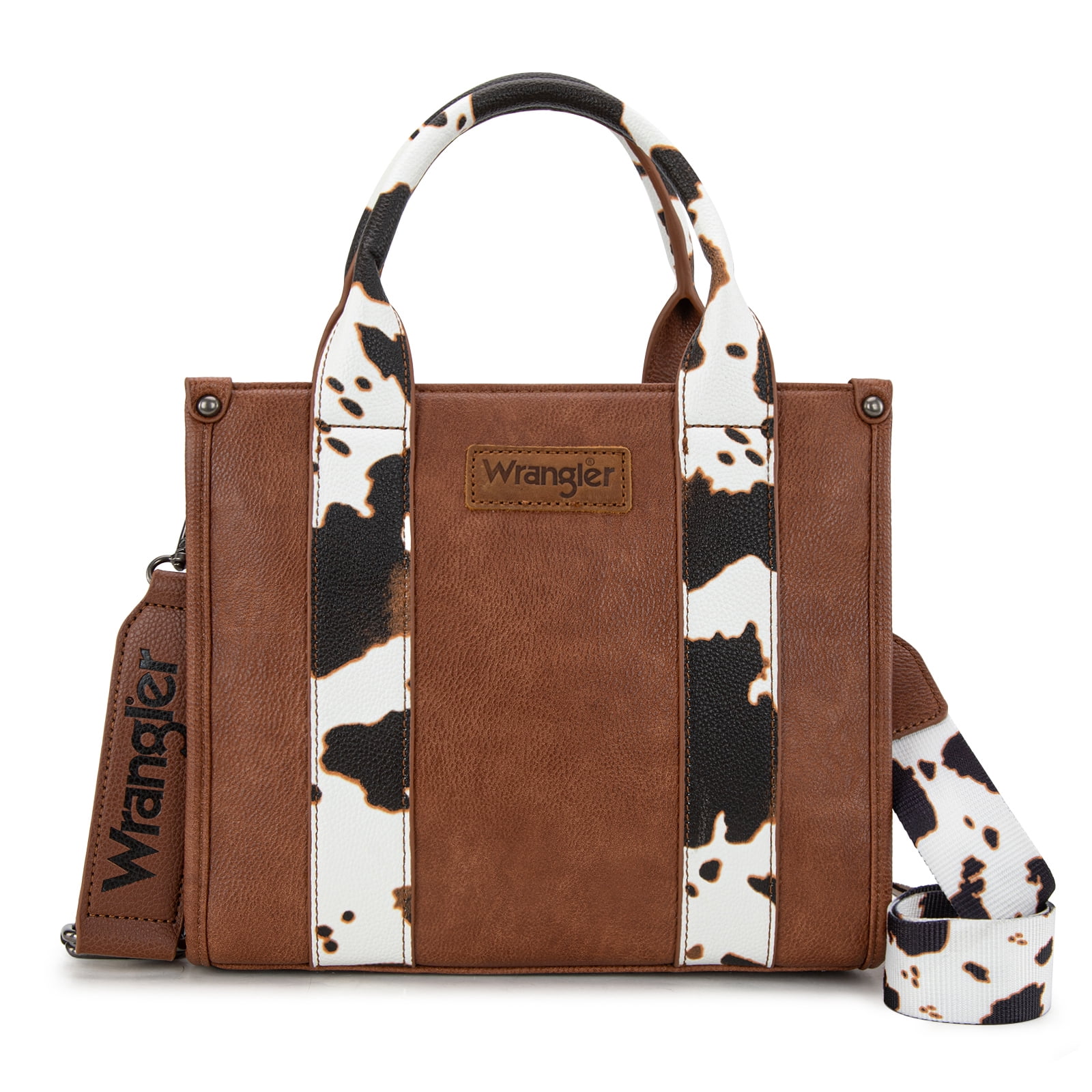 Wrangler Aztec Tote Bag for Women Boho Shoulder Purse, Cow-Brown
