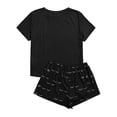 thumbnail image 2 of Letter Printing Kids Short Sleeve Shirt Set Girls Shirt & Shorts Sleepwear, 2 of 2