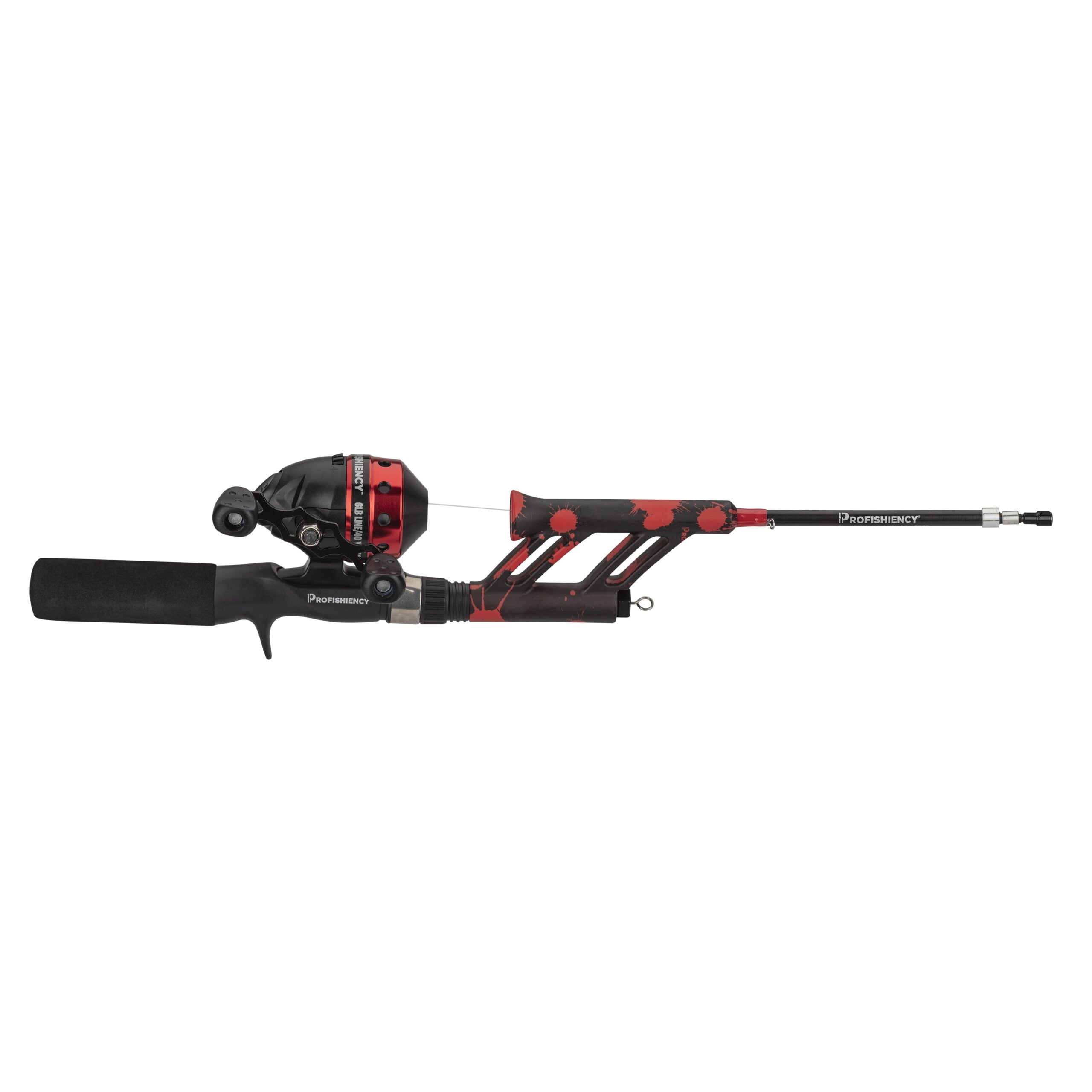ProFISHiency Red Splat Fiberglass Pocket Spincasting Fishing Combo