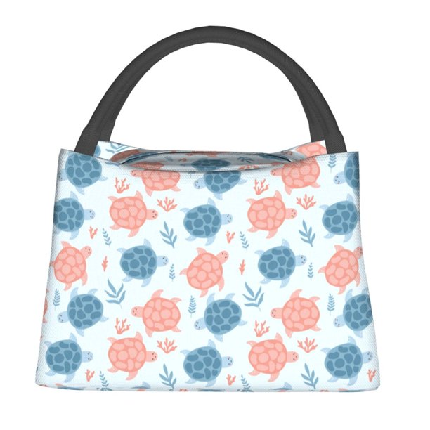 Fotbe Sea Turtle Bolsa Térmica Portátil con Estampado, Bolsa de Entrega de Alimentos Aislada, Bolsa Reutilizable de Gran Capacidad para Comidas y Supermercado