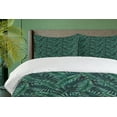 thumbnail image 4 of Ambesonne Palm Leaf Duvet Cover Sets, Fresh Hawaii Summer, 2-King, Dark Green Black, 4 of 7