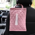 thumbnail image 1 of Soporte para caja de pañuelos para coche - Organizador de asiento trasero de PU tipo cuero con correas elásticas, 13,5x7,2 pulgadas, rosa beige blanco azul claro, 1 of 7