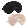 thumbnail image 2 of Premium Silk Sleep Mask for Men and Women, Ultra Soft and Comfortable Eye Mask for Travel and Home Use, Black & Pink, 2 of 5