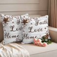 thumbnail image 2 of Grey Wooden Grain Outdoor Waterproof Pillow Covers, Brown Country Texas Star Branches Decorative Square Throw Pillowcase Sofa Cushion Sham for Patio/Couch/Chair, 16"x16" 2 Pack, 2 of 8