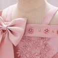 thumbnail image 6 of Girls Spaghetti Strap Dress, Thin Strap Flower Girl Dress with Floral Print, Elegant Tulle Party Gown for Wedding, Birthday and Special Occasions, Age 3-12 Years Watermelon Red 140, 6 of 8