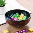 thumbnail image 2 of Natural Coconut Shell Bowl Storage Bowl Candy Container Nuts Holder (Pattern 3), 2 of 7