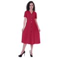 thumbnail image 2 of Moomaya Femmes Solide Longue Robe de Chemise W / Boutons Casual Ample Coupe Tshrit Robes, 2 of 6