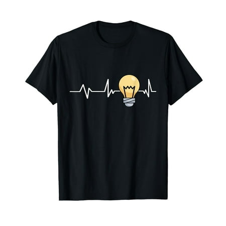 

Light Bulb Heartbeat Light Bulb Gift Light Bulb T-Shirt-M