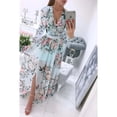 thumbnail image 2 of 2023 Independent station wish Express new summer long-sleeved V-neck chiffon print Bohemian dress women, 2 of 5