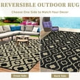 thumbnail image 4 of Hasoo Outdoor Rug Portable Premium Plastic Geometric Floral Pattern for Large Patio Deck Sunroom RV Camping Brown 8 x 10 ft, 4 of 5
