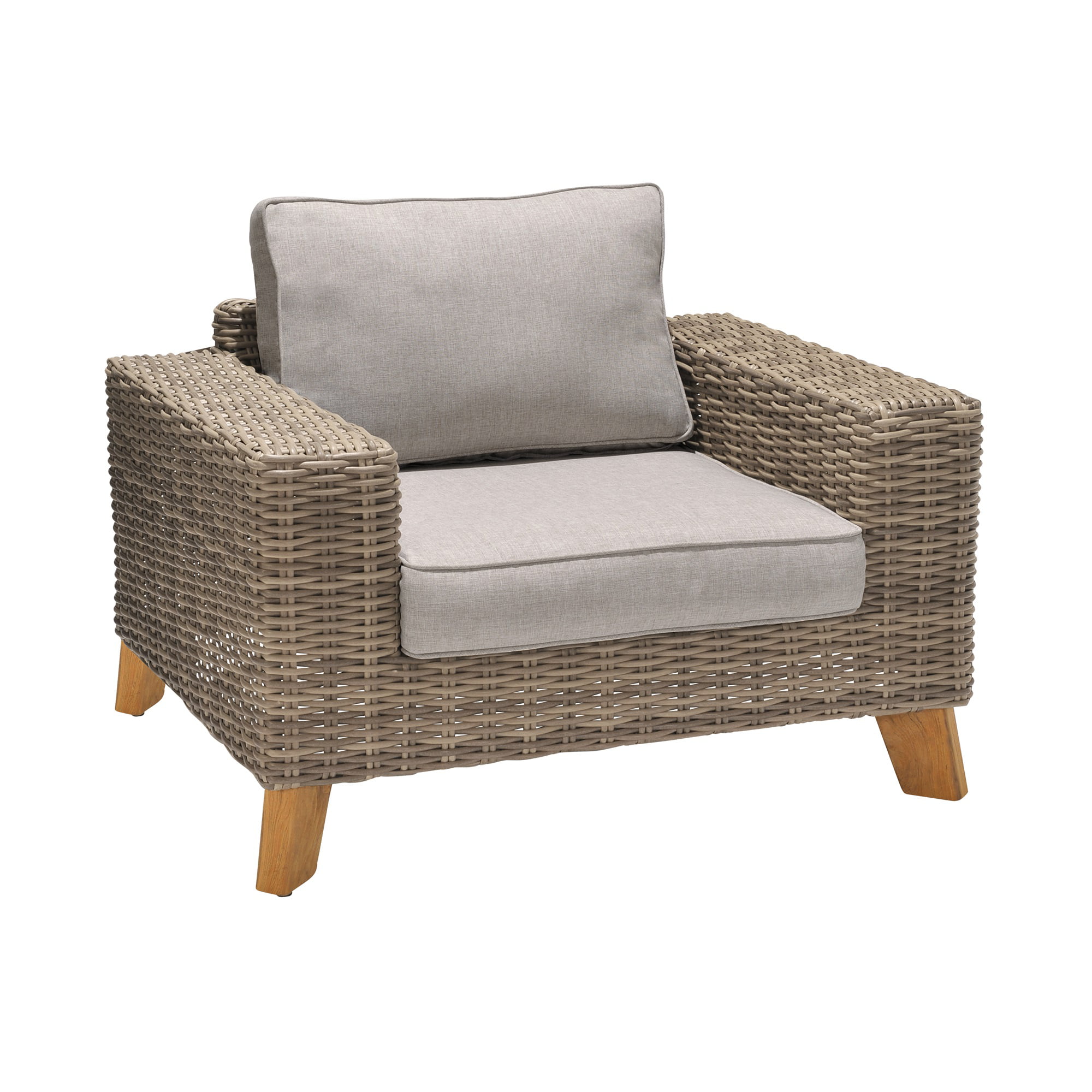 Bahama Handmade Design Rattan Wicker Dining Living Lounge Chair w/Thick Cushion 
