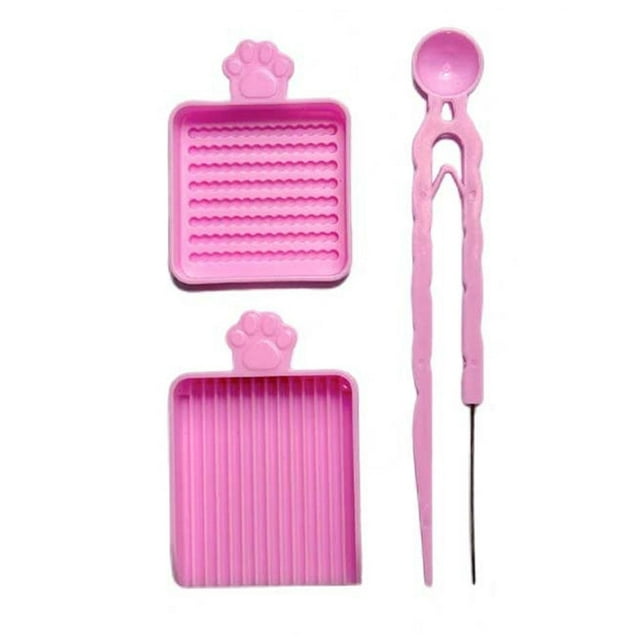Fiocias 3-Piece Bead Collection Tray for Melting Beads, Sorting Tray for 2.6mm Beads, Creative Organizer Accessory in PP, Practical Sorting Function, Suitable Pink