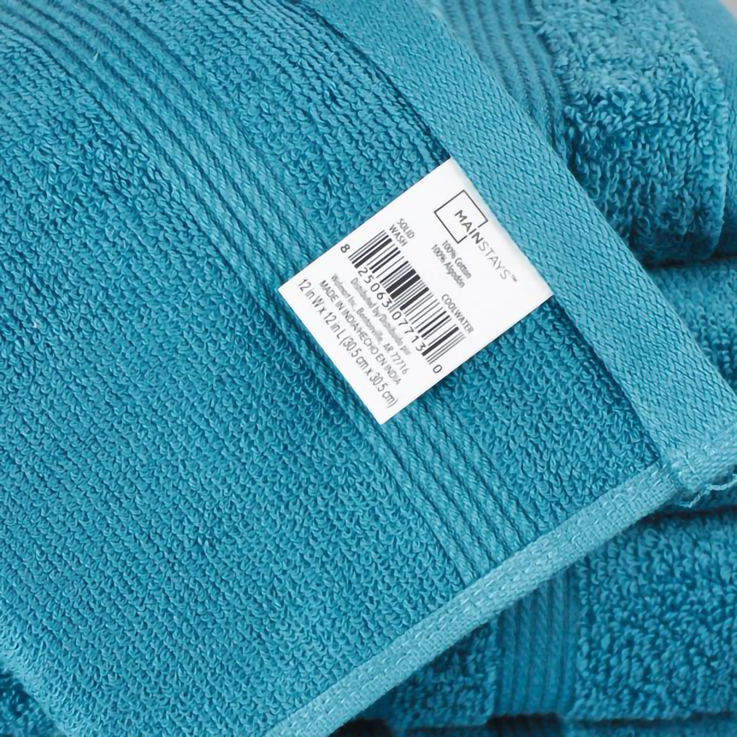 Mainstays Performance Solid 6-Piece Towel Set, Aqua