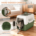 thumbnail image 3 of MoNiBloom 18" Pet Travel Carrier, Portable Dog Travel Kennel Handbag Cage Transport Box with Handle and 2 Doors, Airline Approved, White/Forest Green, 3 of 9