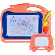 Magnetic Drawing Board Set for Kids and Toddlers. Large 15.35 Inch Magna Doodle Writing Pad Comes with a Travel Size Sketch Doodle Board.Orange F-455