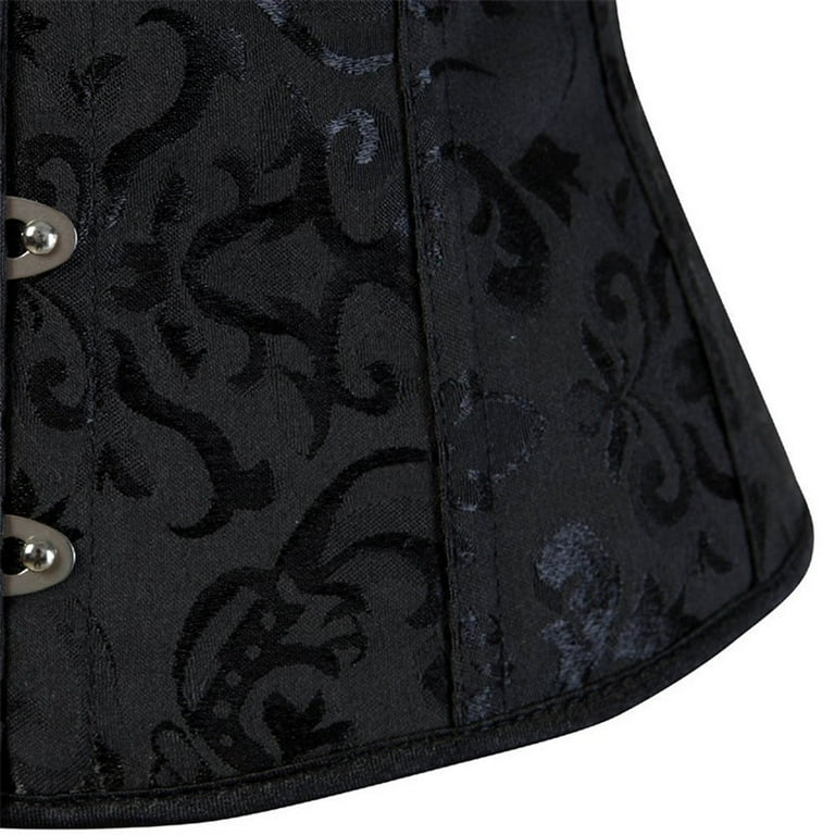 Generic Women's Lace Up Boned Jacquard Brocade Waist
