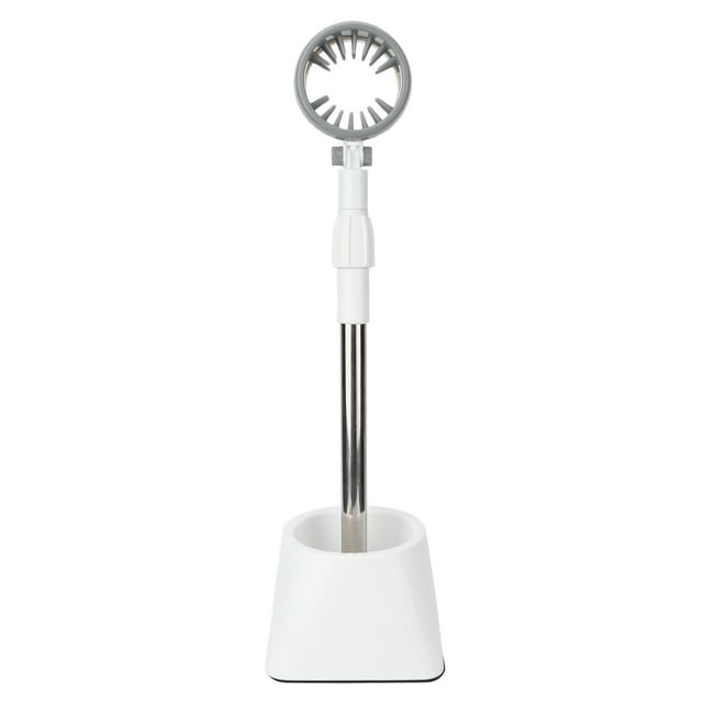 Soporte para secador de pelo de altura ajustable, manos libres, de acero inoxidable, para baño, color blanco
