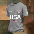 thumbnail image 5 of 250th Anniversary USA Shirt Crewneck Short Sleeve Commemorative Tee Casual Independence Day Mens Graphic T-shirts Grey M, 5 of 6
