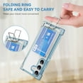 thumbnail image 4 of Wallet Case for Samsung Galaxy S24 Plus, with Card Holder Slot Built-in Kickstand Shockproof Slim Hard Back Cover Soft TPU Bumper Translucent Clear for Samsung Galaxy S24 Plus, Blue, 4 of 8