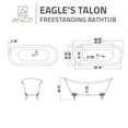 thumbnail image 6 of Anzzi Ft-Cf130faft-Ch Belissima 70" Eagle's Talon Clawfoot Acrylic Soaking Tub - Chrome, 6 of 12