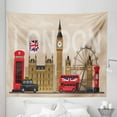 thumbnail image 1 of London Tapestry, Famous Britain Landmarks Monuments Art Pattern Touristic Travel Destination, Fabric Wall Hanging Decor for Bedroom Living Room Dorm, 5 Sizes, Multicolor, by Ambesonne, 1 of 1