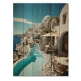 thumbnail image 3 of Designart "Beautiful Cityscape Greece Santorini wall decor II" Landscape & Nature Print on Natural Pine Wood, 3 of 5