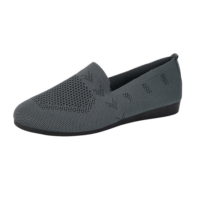 Ballerines Plates pour Femmes en Tricot Confortables à Enfiler, Ballerines d'Été Décontractées à Bout Rond, 43