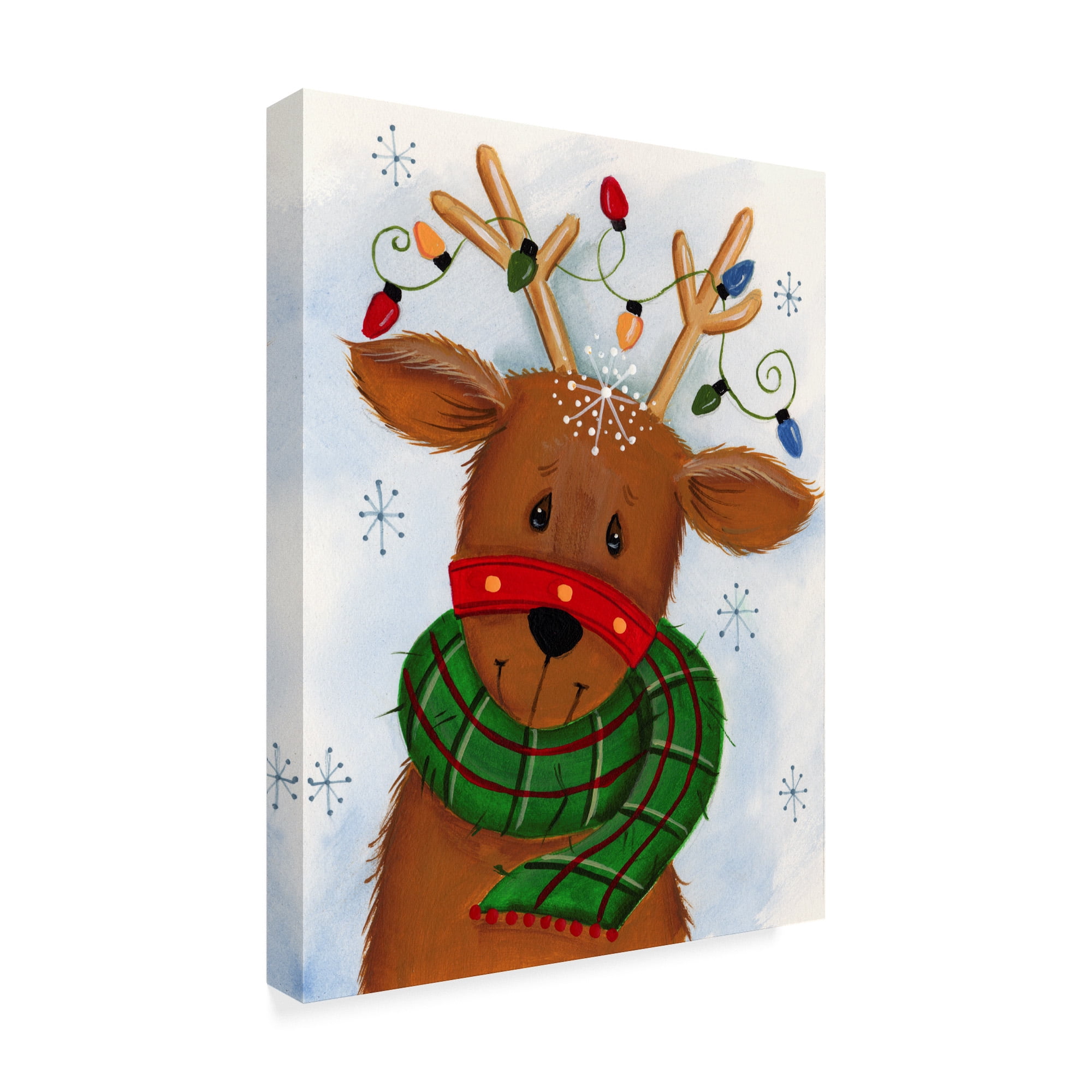 Trademark Fine Art 'Reindeer With Lights' Canvas Art by Beverly Johnston