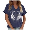 thumbnail image 2 of Guitar Graphic Tees for Women 2026 Summer Casual Short Sleeve V Neck T Shirts for Guitar Player Rock Music Lovers, 2 of 4