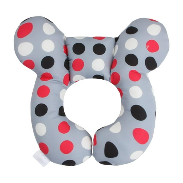 Almohada para el cuello del bebé,Almohada de apoyo para el cuello del bebé Reposacabezas en forma de U,Almohada de viaje para bebé con soporte para el cuello para recién Círculos de colores