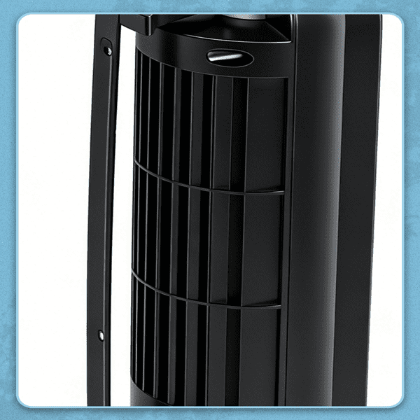 Alvantor 16-Inch Mini Tower Fan with Remote, 3 Speeds, Oscillation, 9-Hour Timer, Floor or Wall Mount, Black