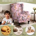 thumbnail image 4 of FKELYI Wingback Chair Slipcover Camo Pink Hunting Leaf Print 2 Piece Wing Back Armchair Protector Cover Non-Slip Home Decor for Furniture Washable Cover with Elastic Bottom, 4 of 7