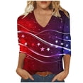 thumbnail image 5 of 250th American Flag Shirts Women 4th of July V-Neck 3/4 Sleeve Patriotic T-Shirt 2026 Independence Day Tops, 5 of 7