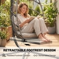 thumbnail image 4 of Outsunny Chaise Oeuf Suspendue avec Repose-Pieds Rétractable, Gris Pâle, 4 of 10