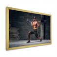 thumbnail image 3 of Designart "Man Performing Barbell Lunges" Aerobic & Bodybuilding Picture Framed Wall Art Living Room, 3 of 5