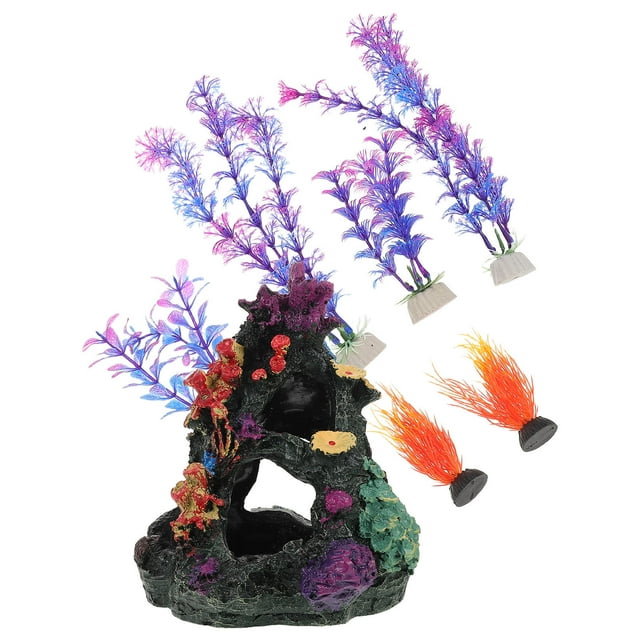 SHOWERORO Simulated Water Plants 1 Set in Assorted Color for Home Decoration Natural Ecosystem Style Resin Made