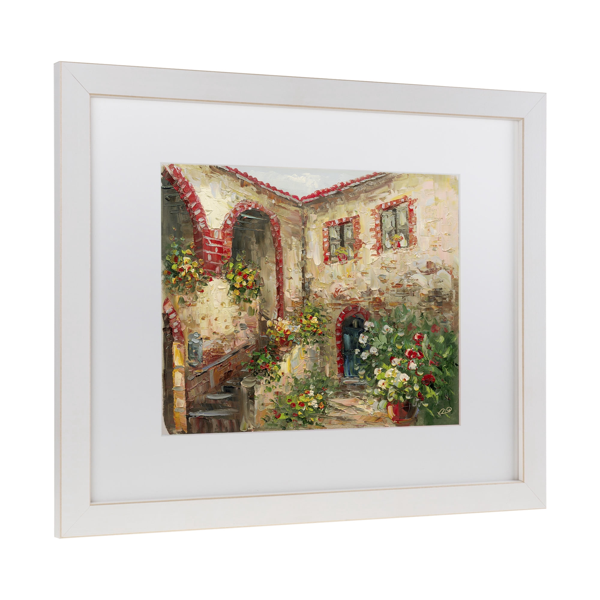 Trademark Fine Art 'Tuscany Courtyard' Matted Framed Art by Masters Fine Art