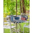 thumbnail image 3 of 4th of July US Flag Vase Fireworks Stars Retro Linen Table Cloth with Umbrella Hole and Zipper,Outdoor Tablecloth Waterproof Patio Table Cloths Spillproof Washable Table Cover Blue Plaid, 3 of 6