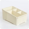 thumbnail image 2 of tooloflife Multi-function Cosmetic Organizer Box Storage Cosmetics Office Stationery Imitation Rattan Hollow Design, 2 of 7