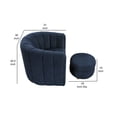 thumbnail image 5 of Noa Swivel Chair and Ottoman- Channel Tufted Curved Back- Blue Boucle, 5 of 6