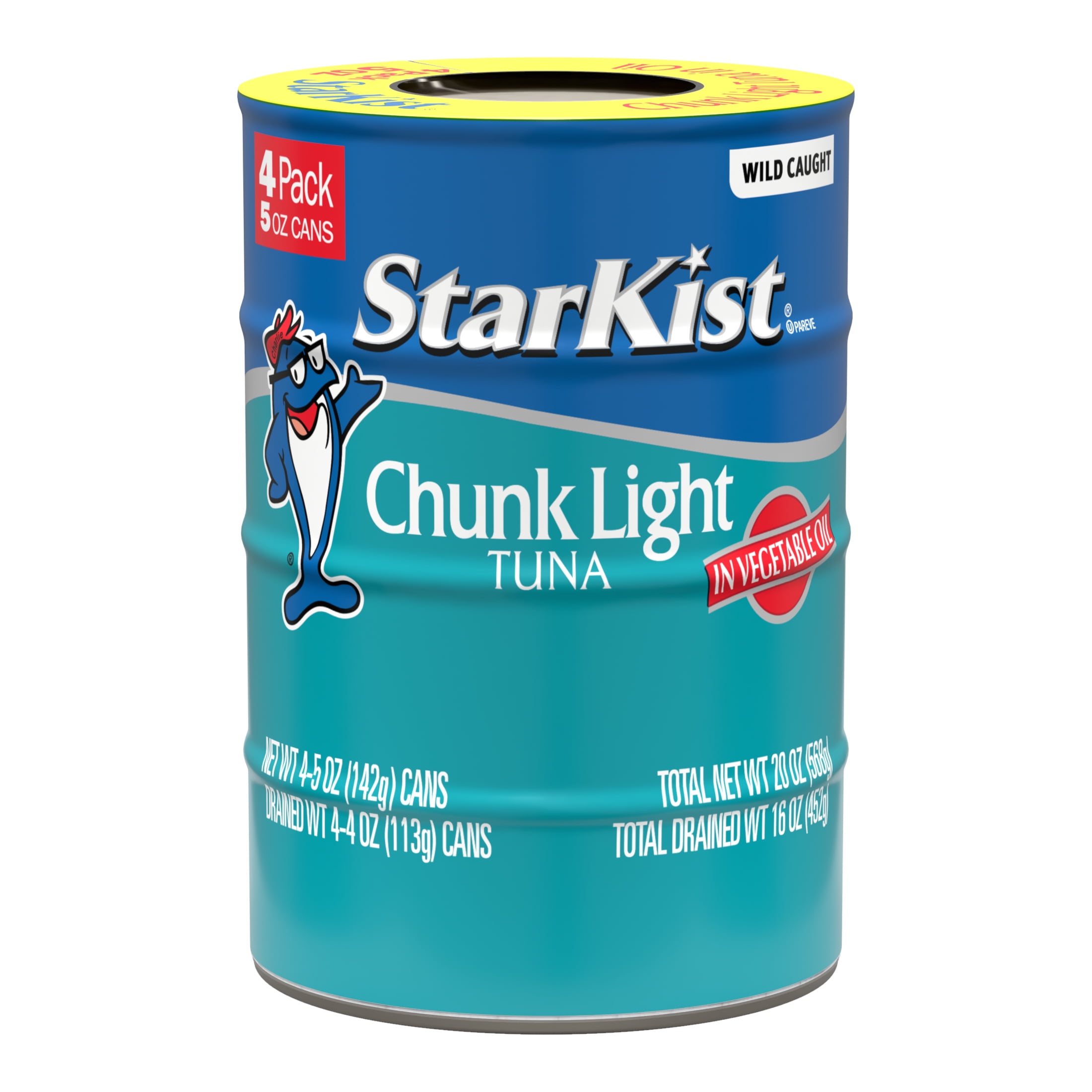 (2 pack) StarKist Chunk Light Tuna in Vegetable Oil, 5 oz, 4 Cans