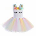 thumbnail image 2 of Nrmvnmi Toddler Girls Sequin Unicorn Dress Birthday Decorations Halloween Christmas Party Outfit Princess Tutu Dress For 2-10 Years, 2 of 6