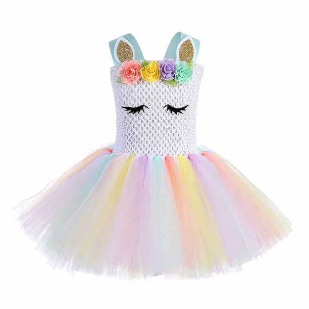 Vestido Para Niñas, Ropa Para Niñas Pequeñas, Primavera Otoño, Vestido Floral De Malla De Colores Para Niños Pequeños Con Perchas, Vestido De Princesa Beige Odeerbi LM103-7431
